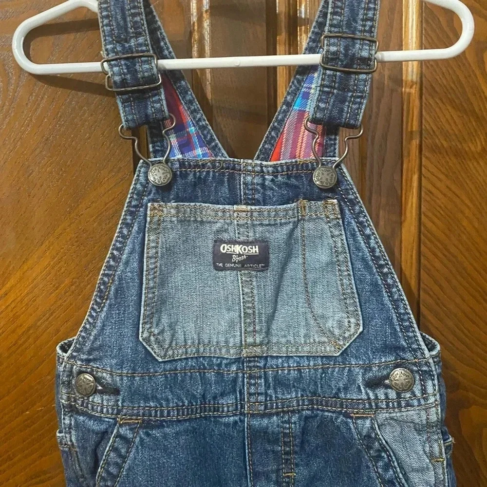 Oshkosh B'gosh Plaid Lined Denim Overalls